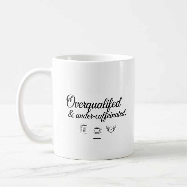 Café Superqualificado & Subcafeinado – Caneca de Escrit (Esquerda)