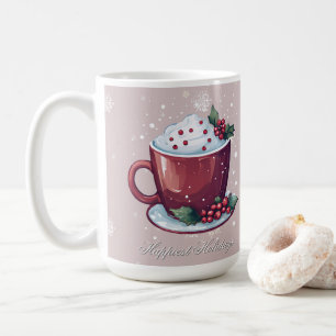 Café Taça de Chocolate Quente de Natal Caneca Rosa Be