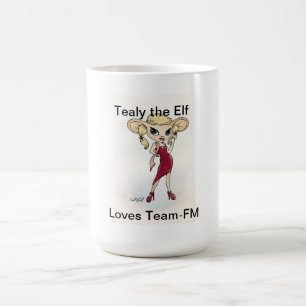 Café Tealy o duende ama a caneca de Equipe-FM