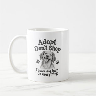 Café Tenho Cabelo de Cachorro em Tudo Caneca Engraçada