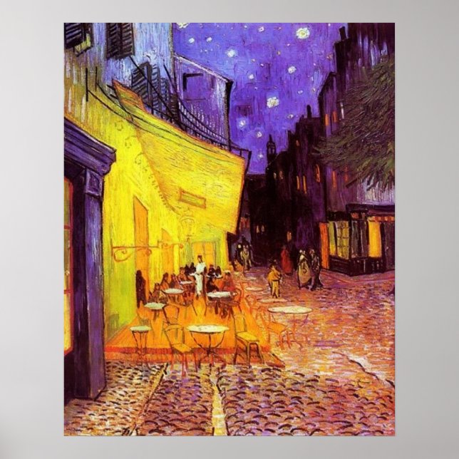 Café Terrace à noite por Vincent van Gogh Poster (Frente)