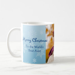 Café Tia Foto Caneca do Feliz Natal dos flocos de neve
