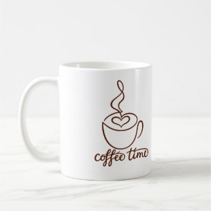 Café Time Minimalista Arte de Linha de Xícara de C