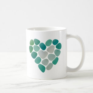 Café Título: Caneca de Praia Costeira de Vidro Marinho