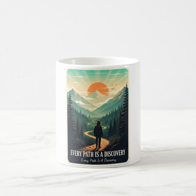 Café "Todo Caminho É Uma Descoberta" Caneca de Aventura (Centro)