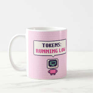 Café Tokens: Corridas Baixas Caneca de Pixel Engraçado 