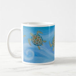 Café Trabalhos de arte das tartarugas de mar - caneca