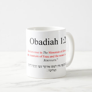 Café Tradução de Código Aberto Obadiah 1:21 Caneca