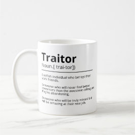 Café Traidor engraçado personalizado deixando caneca de