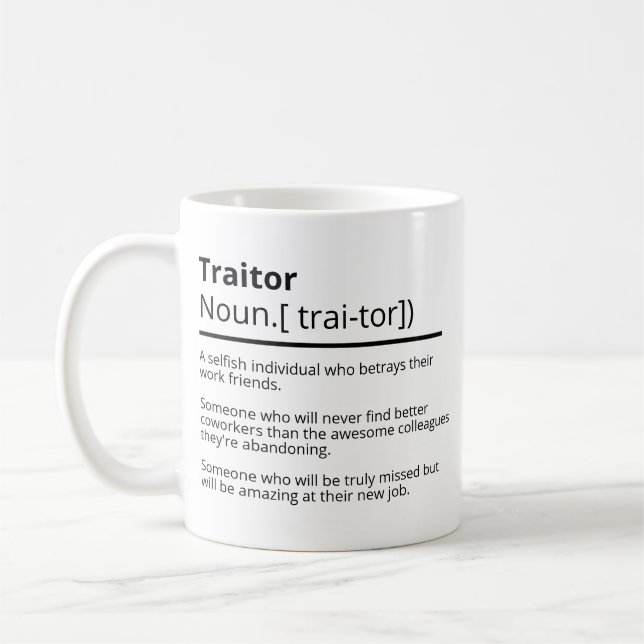 Café Traidor engraçado personalizado deixando caneca de (Esquerda)