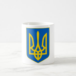 Café Ucraniano caneca azul & Dourado de Tryzub