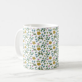 CAFÉ UM CANECA DE FLORES DELICADAS