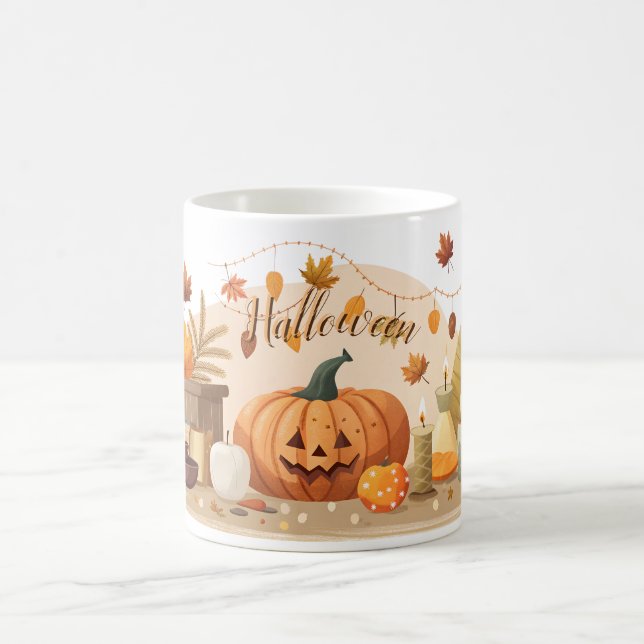 Café Um copo com impressão de Halloween, caneca estétic (Centro)