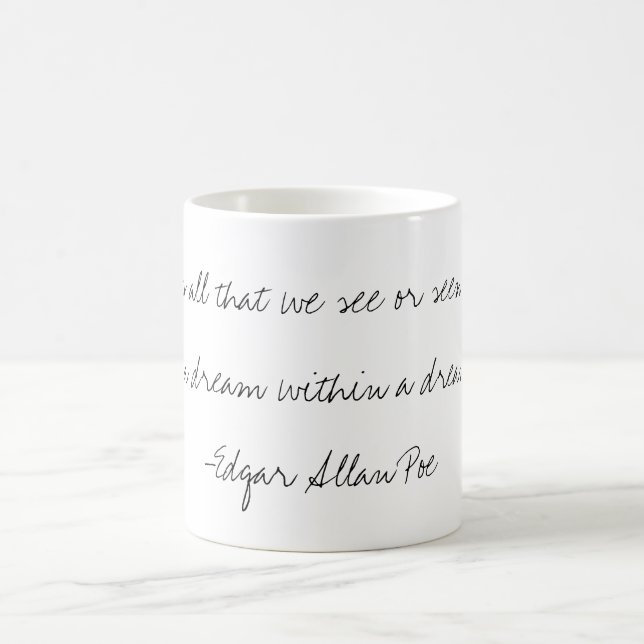 Café "Um sonho dentro" de uma caneca ideal das citações (Centro)