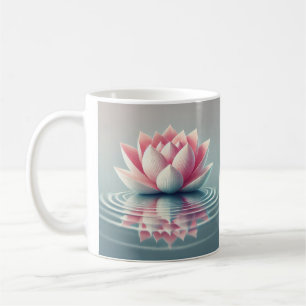 Café uma bela caneca de design de lótus