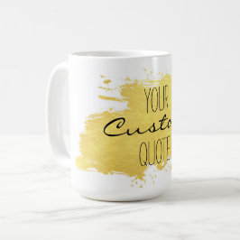 Café Uma caneca de asas de ouro personalizada.