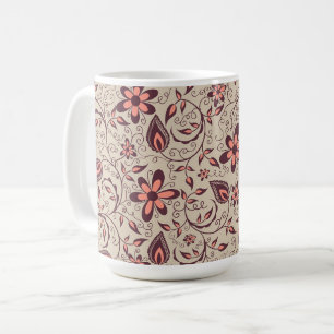 Café Uma caneca de cerâmica com fundo bege