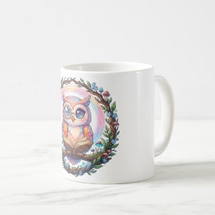 Café Uma Caneca do Erudito de Coruja Celestial Funky!