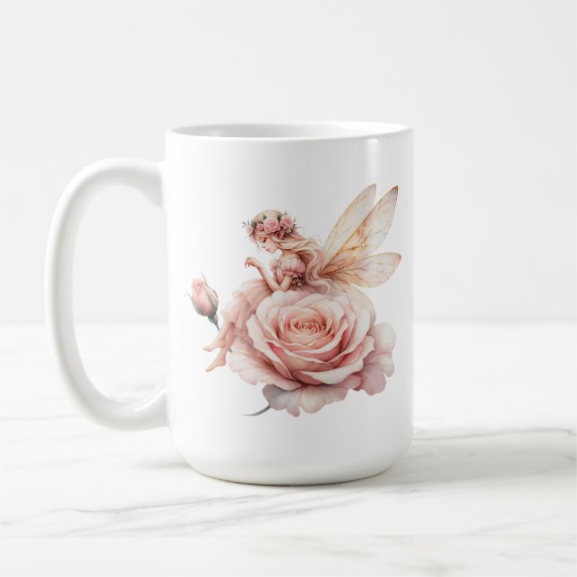 Café Uma Caneca Rosa de Fada Fofa (Esquerda)