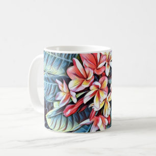 Café Uma deliciosa caneca de plumeria havaiana