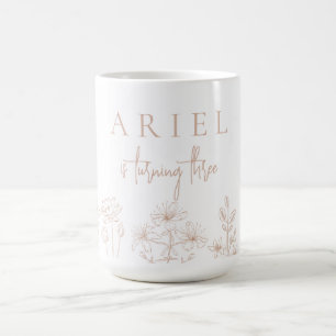 Café Uma linda caneca de aniversário para garotas flora