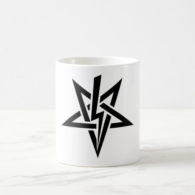 Café Única caneca preta de Anton Szandor LaVey Sigil (Centro)
