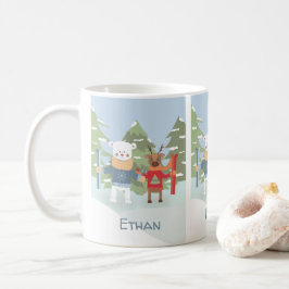 Café Urso polar de esquis e caneca personalizada