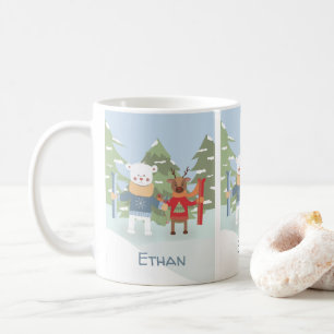 Café Urso polar de esquis e caneca personalizada