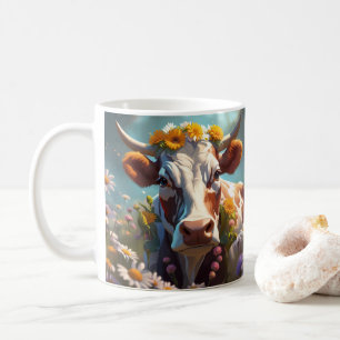 Café Vaca de margarida e caneca de leite