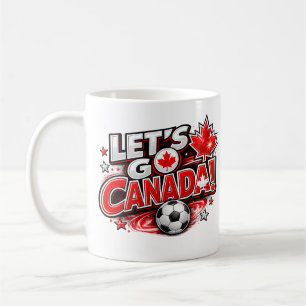 Café VAMOS CANADÁ! Caneca para Fã de Futebol   Canadens