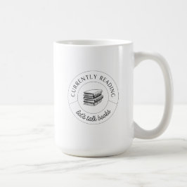 Café Vamos Talk Books é uma caneca de preto