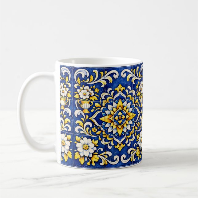Café Vaso de Cobalt Azulejo Caneca (Esquerda)