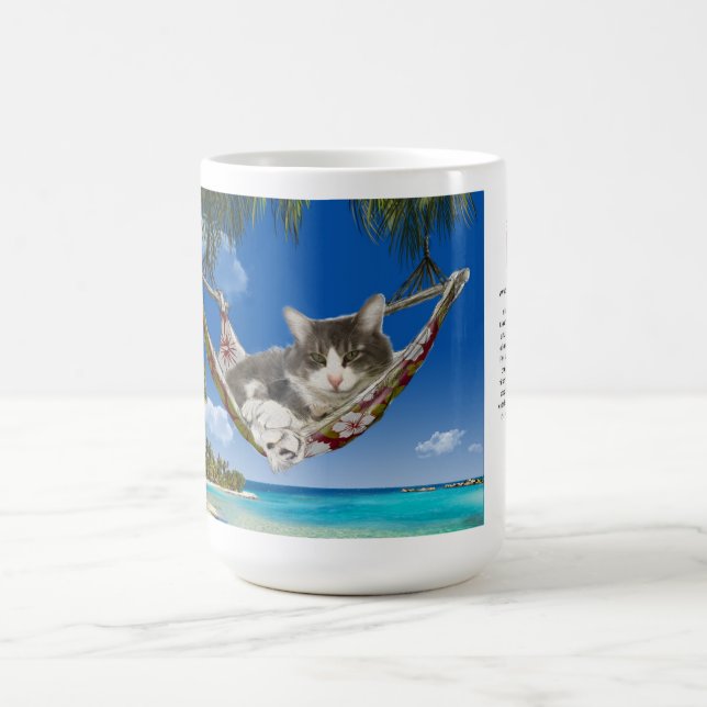 Café veludo de algodão da caneca 15oz no gato das (Centro)