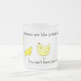 Café Vidro Jateado A galinha é como a caneca das microplaquetas de