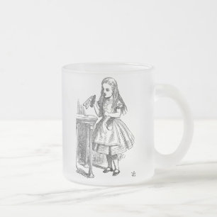 Café Vidro Jateado Alice no país das maravilhas bebe-me caneca de
