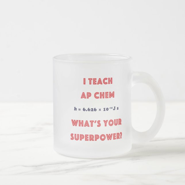 Café Vidro Jateado Caneca com Brilho Superpoder do Professor de Quími (Direita)