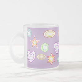 Café Vidro Jateado Caneca com formas de lilás