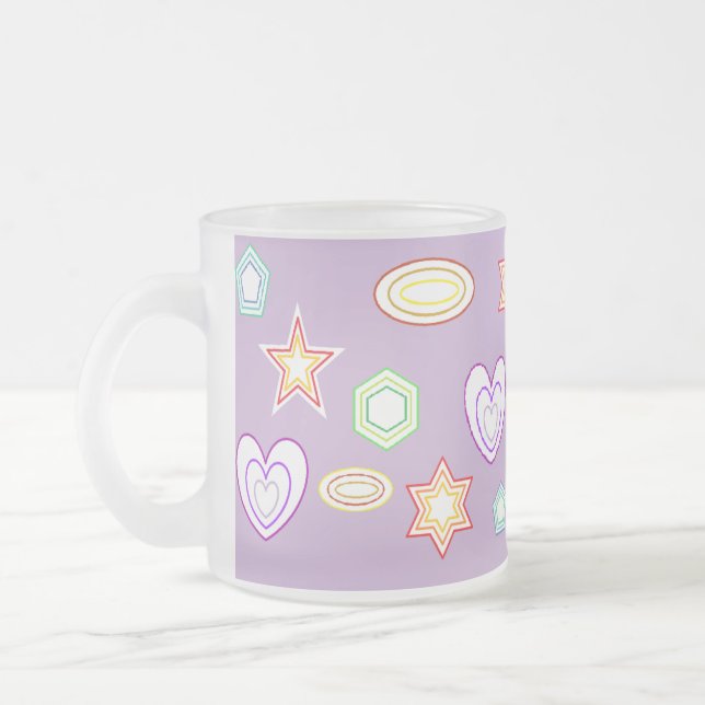 Café Vidro Jateado Caneca com formas de lilás (Esquerda)