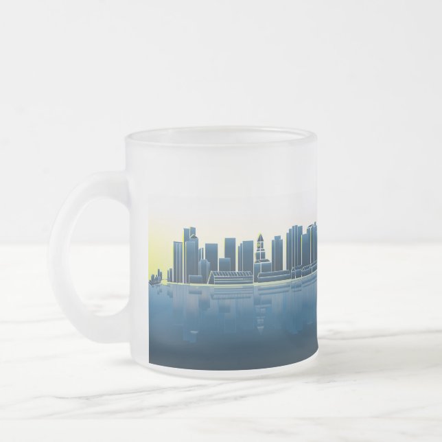 Café Vidro Jateado Caneca consciente da skyline de Boston (Esquerda)