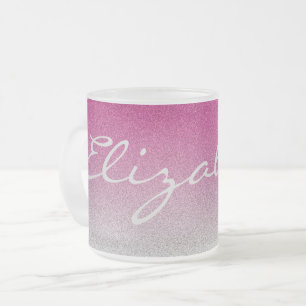 Café Vidro Jateado Caneca cor-de-rosa personalizada do brilho de