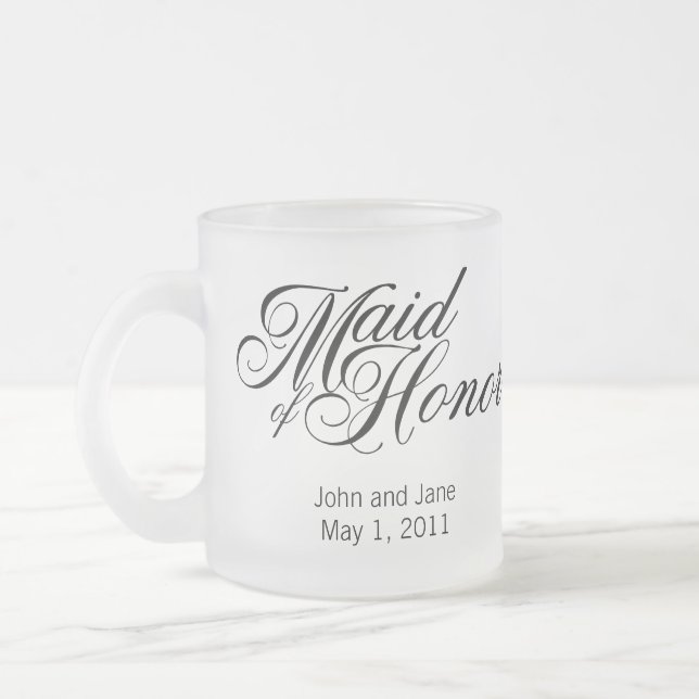 Café Vidro Jateado Caneca da madrinha de casamento (Esquerda)