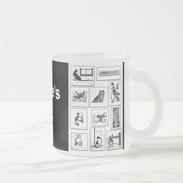 Café Vidro Jateado Caneca da variedade da arte de Angie (Direita)