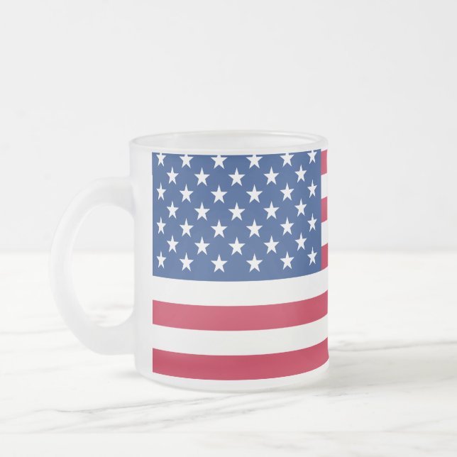 Café Vidro Jateado caneca de bandeira dos EUA (Esquerda)