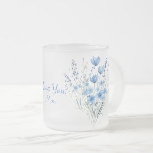 Café Vidro Jateado Caneca de Buquê de Flores Silvestres Personalizada
