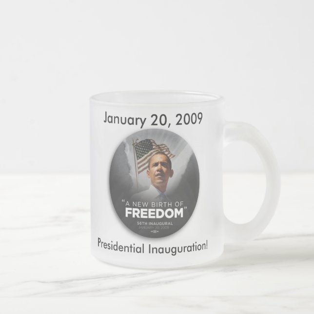 Café Vidro Jateado Caneca de cerveja de Obama! (Direita)