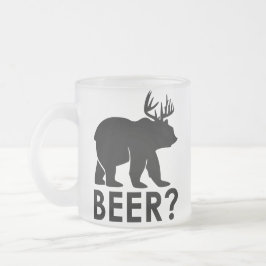 Café Vidro Jateado Caneca de Cerveja Urso Engraçado Cervo