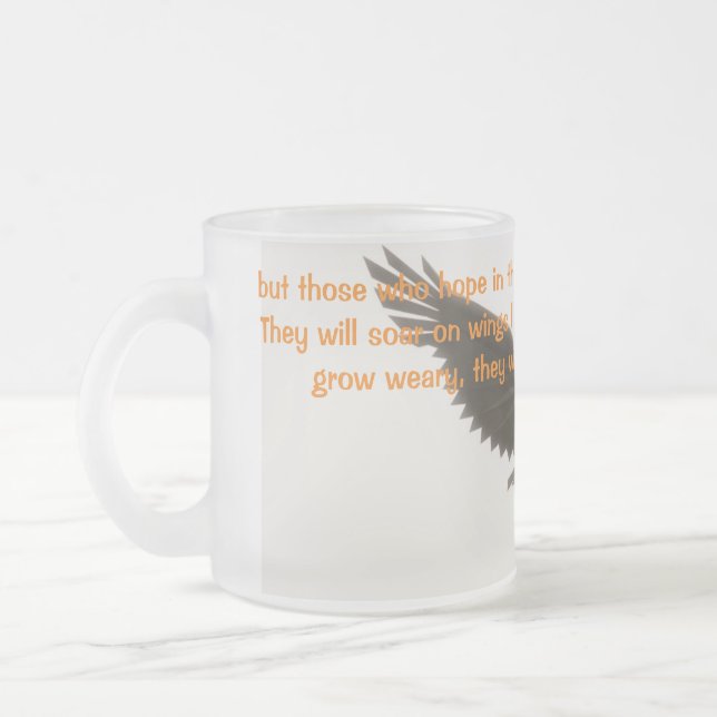 Café Vidro Jateado Caneca de Eagle do fosco 31 de Isaiah 40 (Esquerda)