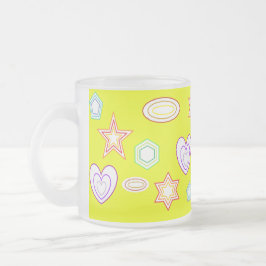Café Vidro Jateado Caneca de formas amarelas