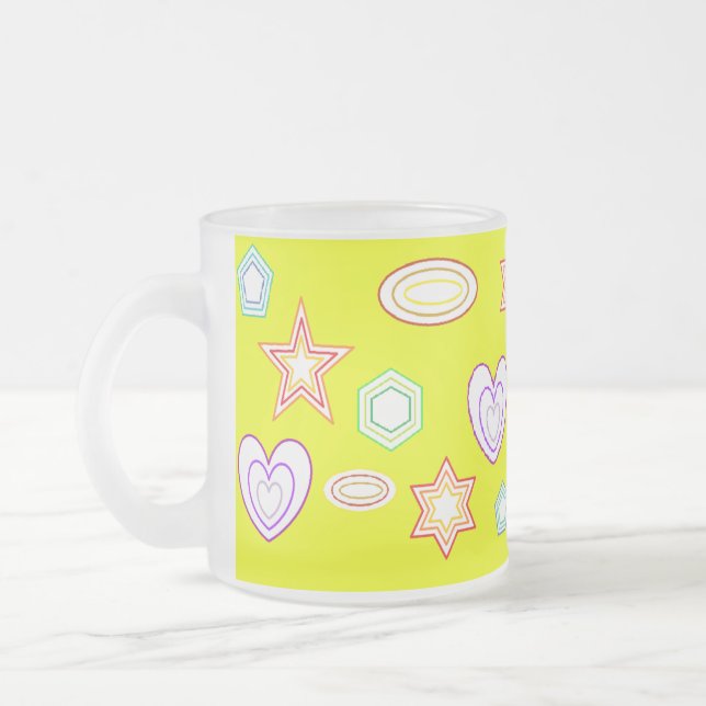 Café Vidro Jateado Caneca de formas amarelas (Esquerda)