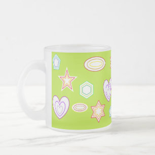 Café Vidro Jateado Caneca de formas cor azeitona